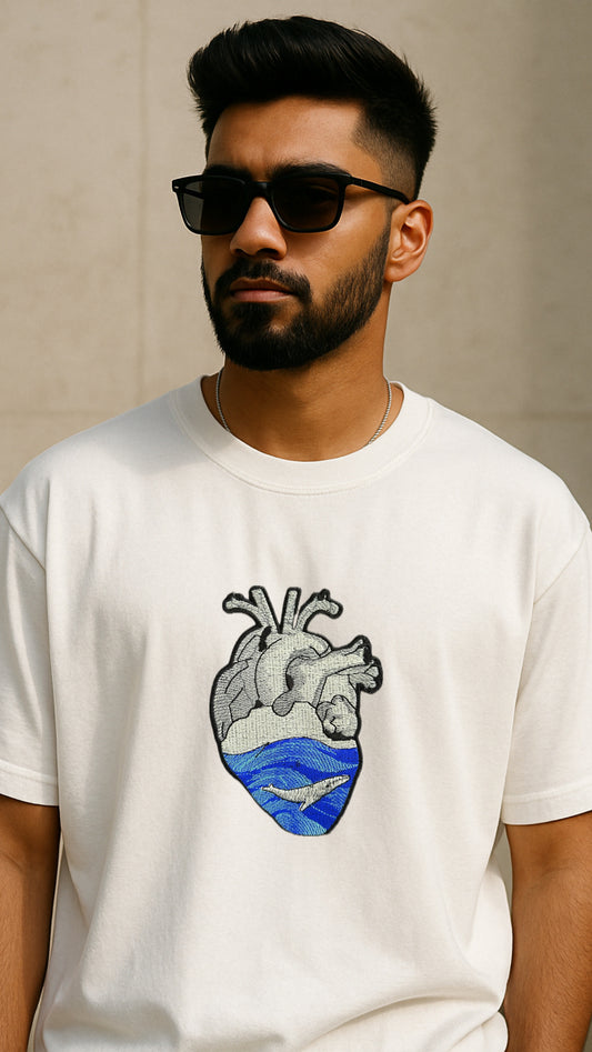 Heart Of Ocean "White" Embroidery Tshirt