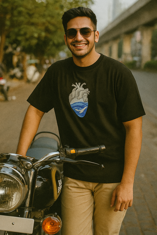 Heart Of Ocean "Black" Embroidery Tshirt